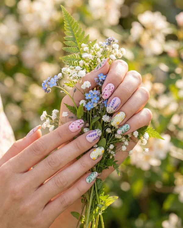花卉彩繪指甲 - 春日浪漫